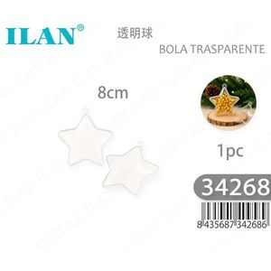 Ornamento a Stella Trasparente Ilan 8cm Decorazione Natalizia 1pz - Product Image 1