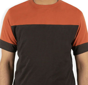 New Men's Color Blocked T-Shirt Short Sleeve O-Neck Casual Regular Fit Contrast Trim Knitted Solid Design Men shirts for sale - Product Image 3