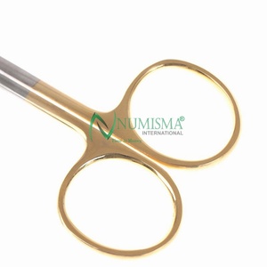Juego de Tijeras Quirúrgicas Rectas Profesionales de 115 mm, Acero Inoxidable de Alta Calidad con Recubrimiento Dorado Parcial, Certificación CE - Product Image 5
