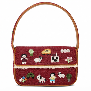 Handmade Pasta Tin Beaded <b>Shoulder</b> <b>Bag</b> <b>Women</b> Cannelloni Flap Evening Clutch Italian Food Novelty Purse Handbag - Product Image 6
