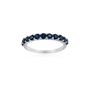 Bague Éternité en Argent Sterling 925 avec Saphir Bleu, Pierre de Naissance de Mai, Tendance, Empilable, pour Mariage, Fiançailles et Usage Quotidien - Product Image 1
