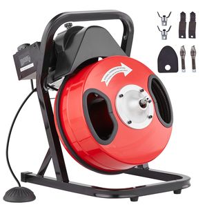 Macchina Manuale per la Pulizia degli Scarichi da 50FT x 1/2 Pollice con Interruttore a Pedale ad Aria e 4 Frese - Product Image 2