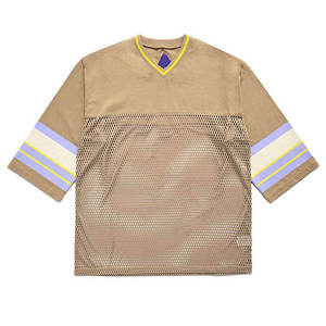 Camiseta de Fútbol Americano Premium Lisa para Sublimación, Estilo Hip Hop, Malla Deportiva, Uniforme Retro Negro y Blanco - Product Image 1