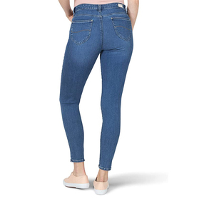 Jeans pour femmes OEM, vêtements pour femmes, jeans à jambes larges, taille mi-haute, décontractés, en denim blanc personnalisé - Product Image 3