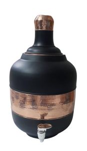 Distributeur d'eau en cuivre pur, design martelé, Matka de rangement avec support et verre pour la maison, la cuisine, la salle à manger, usage ayurvédique - Product Image 6