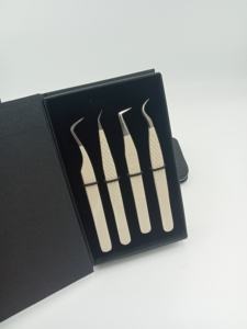 Pinzas de Precisión para Pestañas de Acero Inoxidable de Alta Calidad con Punta Suave y Volumen, con Marca y Logotipo Personalizables para Artistas de Pestañas - Product Image 3