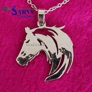 Collar con Colgante de Cabeza de Caballo en Plata de Ley 925, Joyería Animal Hecha a Mano, Regalo para Amantes de los Caballos, para Mujeres y Hombres - Product Image 2