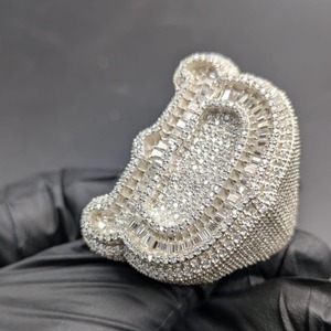 Iced Out Letter D Moissanite Hip Hop <b>Ring</b> with Baguette and Round Cut Stones <b>Men</b>’s Fashion Statement <b>Ring</b> - Product Image 3