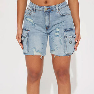 Pantalones Cortos de Mezclilla de Verano para Mujer, de Alta Calidad, Diseño Sexy, Talla Grande, Cintura Media, Rotos, de Algodón - Product Image 4