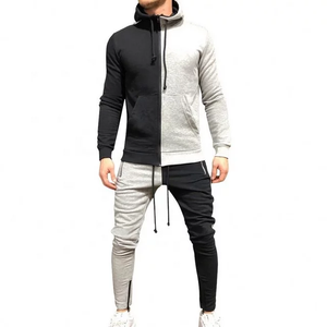 Ensemble de survêtement unisexe personnalisé 2 pièces à capuche en polyester/coton léger et écologique avec fermeture éclair pour l'hiver - Product Image 4