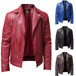 Genuine Leather <b>Men's</b> Retro <b>Old</b>-Fashioned Motorcycle <b>Jacket</b> Pure Head Layer Cowhide Slim-Fit Lapel Coat Casual Trend - Product Image 6