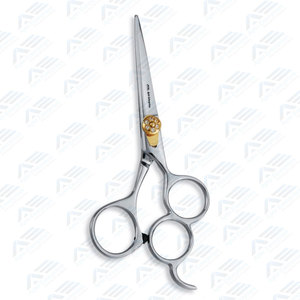 Ciseaux professionnels de coupe de cheveux à bord droit avec poignée repose-doigts à 3 anneaux Ciseaux de coiffeur Soins de beauté personnels pour salon de coiffure Vente en gros - Product Image 2