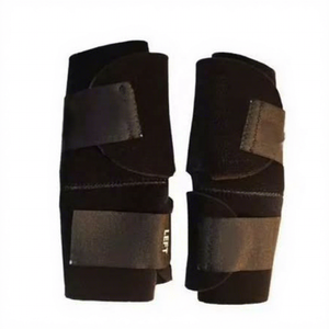 Botas de Neopreno Negras Ligeras Personalizadas para Caballos, Soporte de Rodilla Equino, Protectores de Piernas para Montar, Correa Cruzada Ajustable - Product Image 1