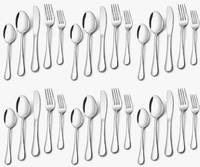 Service de couverts en acier inoxydable doré mat, 20 pièces, qualité supérieure, pour 4 personnes, cuillères et fourchettes, à prix avantageux.