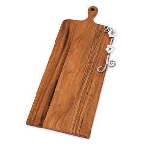 Wood Cheese Board Luxury <b>Floral</b> Metal Inlay Charcuterie Serving Platter Decorative Wooden Tray for Restaurant Hotel Catering - Product Image 2