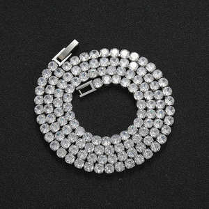 Best Selling Tennis Chain Necklace For Men Women Luxury Bling Jewelry Gold Plated Stainless Steel Tennis Available For Sale - Product Image 3