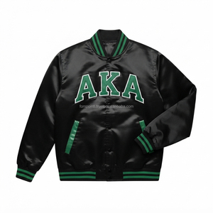 AKA greek letter Sorority Winter Satin Bomber <b>Jacket</b> for <b>Pink</b> Green Bold Greek Letters Windproof AKA Sorority Bomber <b>Jacket</b> - Product Image 1