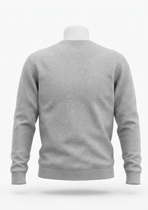 Pull en tricot gris à col rond pour homme, coupe classique, couleur unie, décontracté - Product Image 3