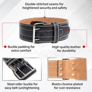 Cinturón de cuero de calidad profesional con hebilla que proporciona soporte para la espalda y mejora la postura al levantar objetos para un mejor rendimiento. - Product Image 3