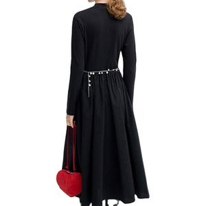 Vestido largo negro para mujer, vestido maxi informal elegante y ajustado, vestido de moda para primavera/verano/principios de otoño para damas - Product Image 2