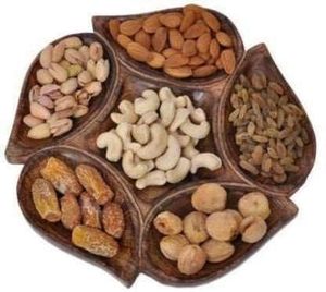 Wooden Dry Fruit Platter Leaf Design Decorative <b>Snack</b> Serving <b>Tray</b> for Dry Fruits Nuts - Product Image 2