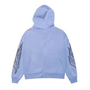 Sudadera con Capucha Estampada con Fuego Flotante, Unisex, Estilo Urbano Oversize, Diseño de Ángel de Llama Negra, Impresión por Sublimación, Corte Regular - Product Image 6