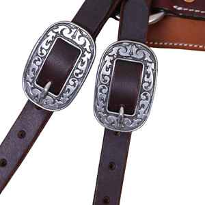 Collar de Pecho de Cuero Trabajado a Mano con Diseño de Flores Silvestres - Product Image 6