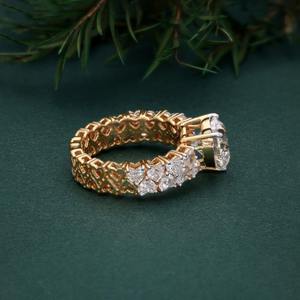 Bague Cocktail Romantique en Moissanite Coupe Cœur AMBER JEWELS, Argent 925 Plaqué Rhodium, Certifiée IGI, Sertissage à Griffes, Unisexe, Fiançailles - Product Image 2