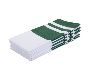 Ensemble de torchons de cuisine en coton rayé, fil teint écologique, blanc avec bords colorés, rectangulaires, tissés, lavables en machine, pour usage domestique, personnalisables - Product Image 2