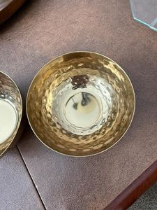 Round Hammered <b>Metal</b> Bowl Gold Finish Key and <b>Wallet</b> Holder Money Bowl - Product Image 3