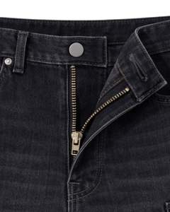 Pantalones cortos cargo de mezclilla negros personalizados para hombre, pantalones cortos vaqueros utilitarios con múltiples bolsillos, corte regular, ropa informal de calle, para verano. - Product Image 5