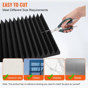 Paneles Acústicos de Espuma de Alta Densidad, Paquete de 50, 12 x 12 x 2 Pulgadas, Paneles de Pared Insonorizantes con Resistencia al Fuego y Amortiguación de Sonido - Product Image 4