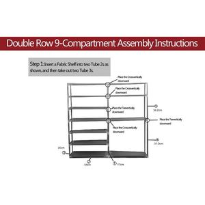 Scarpiera Portatile Grigia a Doppia Fila con Armadio Organizzatore e Ripiano Portaoggetti - Product Image 5