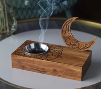 Brûleur d'encens traditionnel arabe en bois d'acacia indien, parfum Fraise, Musc, Fleur d'Oranger, Anis étoilé couleur naturelle