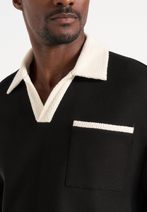 Men's Woven Waffle Cotton for Shirt with Pocket Short Sleeve Solid Black Casual Style Custom Logo Durable All Sizes Available - Product Image 6