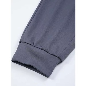 Conjunto Deportivo de Invierno para Hombre, Talla Grande |   Sudadera Deportiva Sólida |   Logotipo Personalizado, 100% Algodón, Forro Polar Antibacteriano, Estilo Urbano - Product Image 6