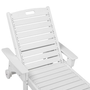 Lettino Prendisole in HDPE con Schienale 195x75.5x33cm Bianco Regolabile - Product Image 4
