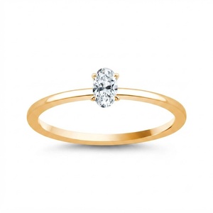 Bague ovale Encircled Caress avec 1 diamant ovale de laboratoire de 0,30 carat H+-SI en or massif 10K 14K 18K, bague de mariage ou d'anniversaire - Product Image 4