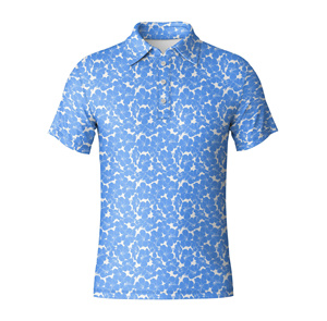 Camiseta Polo de Fabricación OEM, Poliéster y Elastano, Tejido de Punto, Estampada, Transpirable, Corte Ajustado para Hombre, Camiseta de Golf de Manga Corta, Sublimación Personalizada - Product Image 3