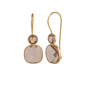 Elegant Gold Plated Crystal <b>Quartz</b> Drop Earrings Geometric Dangle Gemstone Jewelry Women Fashion Vintage Style - Product Image 3