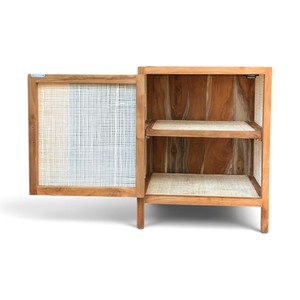 Indonesian Teak <b>Rattan</b> Storage Nightstand Wholesale Custom OEM ODM Factory Living Room Accent Sideboard Credenza Export Supplier - Product Image 3