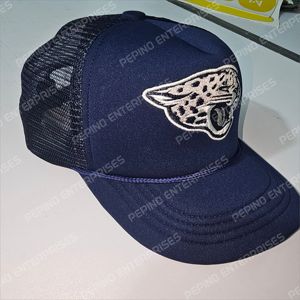 Gorra Trucker Azul Marino con Bordado de Leopardo, Malla de Sarga en la Parte Trasera, 5 Paneles, Ajustable, Unisex, Casual, para Viajes, 100% Poliéster - Product Image 1