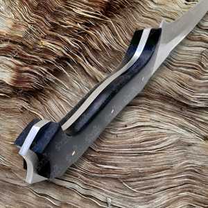 Couteau tactique à lame fixe RE4 Jack Krauser de 8 pouces, fabriqué à la main, entièrement en acier D2, manche en micarta noir, pour la chasse, le camping et la survie - Product Image 6