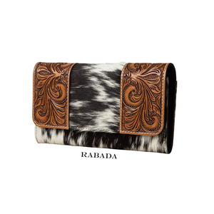 กระเป๋าคลัทช์ขนหนังวัวแบบโบราณใส่มือสไตล์วินเทจทำด้วยมือสไตล์ตะวันตกพร้อมช่องใส่เงินบัตร - Product Image 4