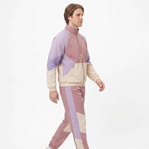 OEM Custom logo Reflective Jogging Nylon Tracksuit Men's Windbreaker Tracksuit Nylon <b>Sets</b> White Pipping Stripes for Men - Product Image 3
