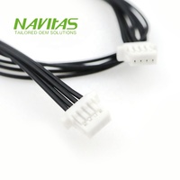 Connecteur JST SH 4 broches à pas de 1 mm personnalisé, conforme RoHS, faisceau de câbles de marque Navitas, application électronique, OEM ODM