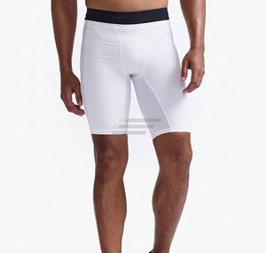 Shorts de course à compression pour hommes High Street, taille élastique, logo, polyester uni, maille respirante, séchage rapide, service OEM - Product Image 3