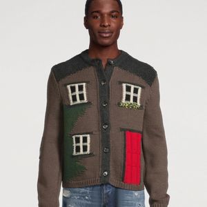 Cárdigan de punto acrílico para hombre, el más vendido, con cuello en V frontal personalizado, cierre de botones, informal, antipilling, grueso y de secado rápido. - Product Image 2