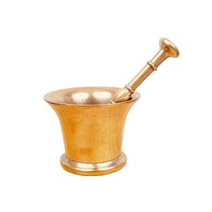 Bronze Kansa Herb & Spice Outils Ail Gingembre Mortier Pilon Ensemble Métal Pilon pour Broyage Épices Laiton Matériel - Product Image 1