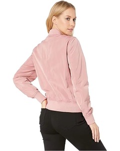 Chaqueta Bomber Rosa para Mujer, Manga Larga, Cierre de Cremallera, Impermeable, Resistente al Viento, Color Sólido, Tejido de Poliéster, para Otoño - Product Image 5
